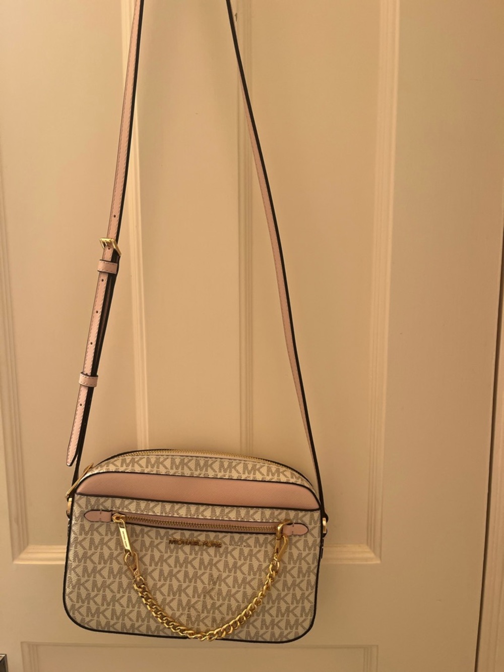 Michael Kors Beige with Pink Accents Crossbody Bag - Picture 3 of 4